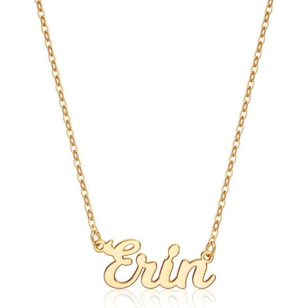 Custom Name Necklace Personalized, 14k Gold Plated Personalized Name Necklace Da